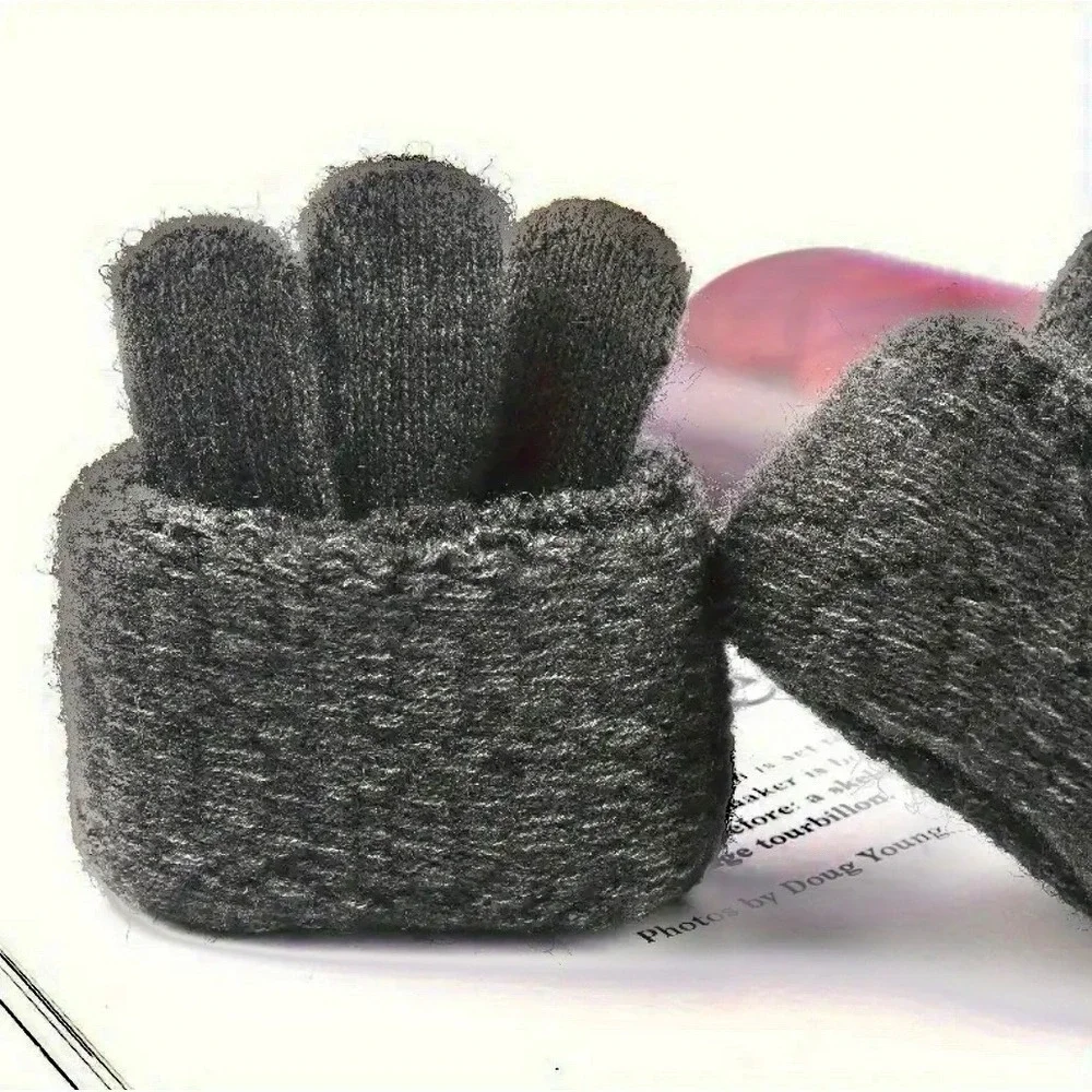 Unisex Alpaca Velvet Blend Winter Thermal Driving Gloves Blue Touchscreen LARGE